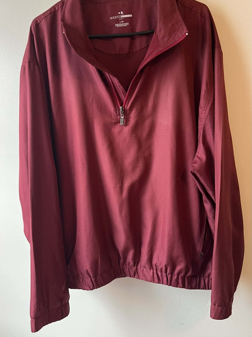 Grand Slam Half-Zip Pullover in Burgundy Red